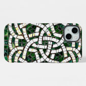 Grün und Weiß Knoststone Mosaik iPhone Hülle (Rückseite (Horizontal))
