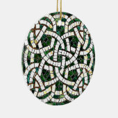 Grün und Weiß Knoststone Mosaik Keramik Ornament (Rechts)