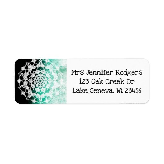 Grün und Weiß Mandala Abstrakt (Vorne)