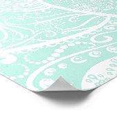 Grün und Weiß Mandala - Loergano im Meerglas Poster (Ecke)