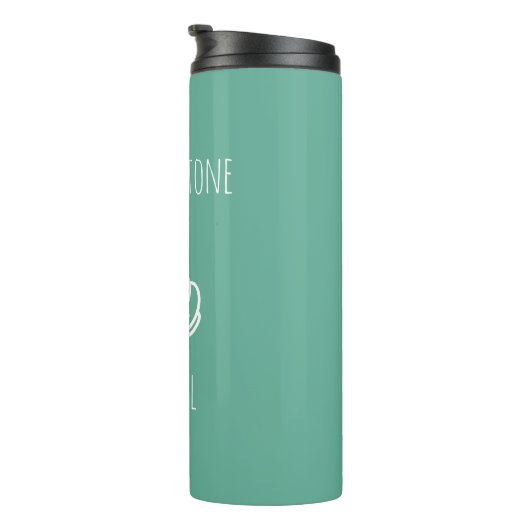 Grün und Weiß Mein Geburtsstein ist ein Seashell Thermosbecher (Nach rechts gedreht)