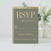 Grün und Weiß-Minimal-Antwortkarte des Speichers RSVP Karte (Stehend Vorderseite)