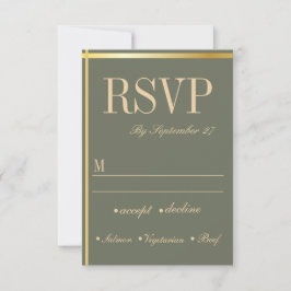 Grün und Weiß-Minimal-Antwortkarte des Speichers RSVP Karte