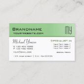 Grün und Weiß mit Beruflichen Initialen Visitenkarte (Rückseite)