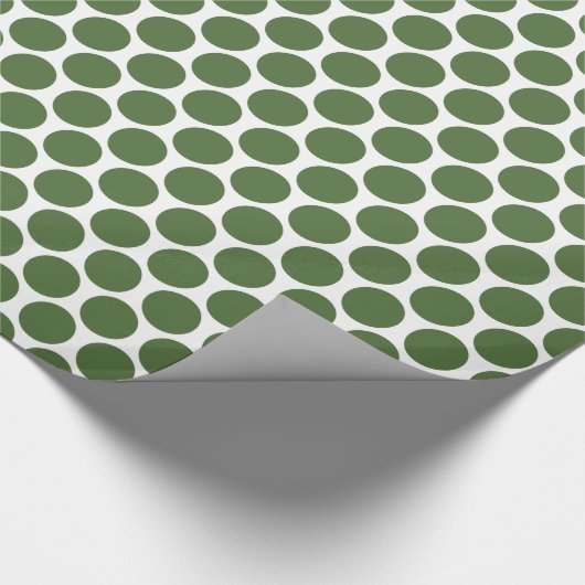 Grün und Weiß Mod Big Polka Dots Geschenkpapier (Ecke)