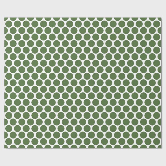Grün und Weiß Mod Big Polka Dots Geschenkpapier (Flach)