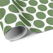 Grün und Weiß Mod Big Polka Dots Geschenkpapier (Rolleneckpunkt)