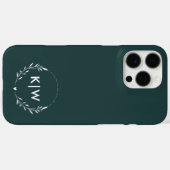 Grün und Weiß | Monogram für moderne Initials Case-Mate iPhone Hülle (Rückseite (Horizontal))