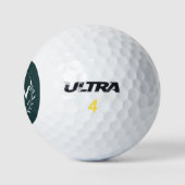 Grün und Weiß | Monogram für moderne Initials Golfball (Logo)