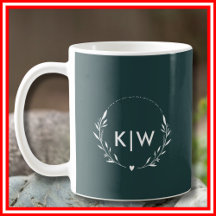 Grün und Weiß | Monogram für moderne Initials