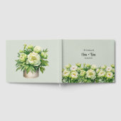 Grün und Weiß Peony Elegante Hochzeit Gästebuch (Voll)