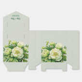 Grün und Weiß Peony Elegante Hochzeit Geschenkschachtel (Ungefaltet)