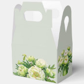 Grün und Weiß Peony Elegantes Brautparty Geschenkschachtel (Offen)