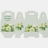 Grün und Weiß Peony Elegantes Brautparty Geschenkschachtel (Ungeklappt)