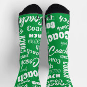 Grün und Weiß Personalisierter Coach Geschenk Name Socken (Oben)