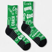 Grün und Weiß Personalisierter Coach Geschenk Name Socken (Rechts)