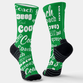 Grün und Weiß Personalisierter Coach Geschenk Name Socken
