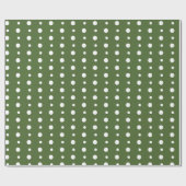 Grün und Weiß Polka Dot Weihnachtswrapping Paper Geschenkpapier (Flach)