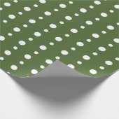 Grün und Weiß Polka Dot Weihnachtswrapping Paper Geschenkpapier (Ecke)