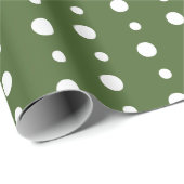 Grün und Weiß Polka Dot Weihnachtswrapping Paper Geschenkpapier (Rolleneckpunkt)