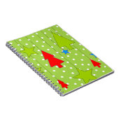 Grün und Weiß Polka Dots Weihnachtsbaummuster Notizblock (Rechte Seite)