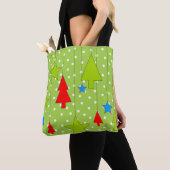Grün und Weiß Polka Dots Weihnachtsbaummuster Tasche (Von Nahem)