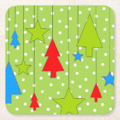 Grün und Weiß Rechteckiger Pappuntersetzer (Vorderseite)