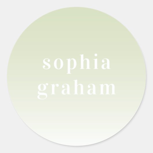 Grün und Weiß Runder Aufkleber (Vorderseite)