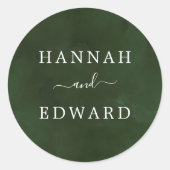 Grün und Weiß Runder Aufkleber (Vorderseite)