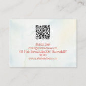 Grün und Weiß Rustikale Blume Sommer mit QR Visitenkarte (Rückseite)