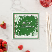 Grün und Weiß Schneeflocken Weihnachten Napkins Serviette (Beispiel)