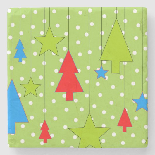 Grün und Weiß Steinuntersetzer (Vorderseite)