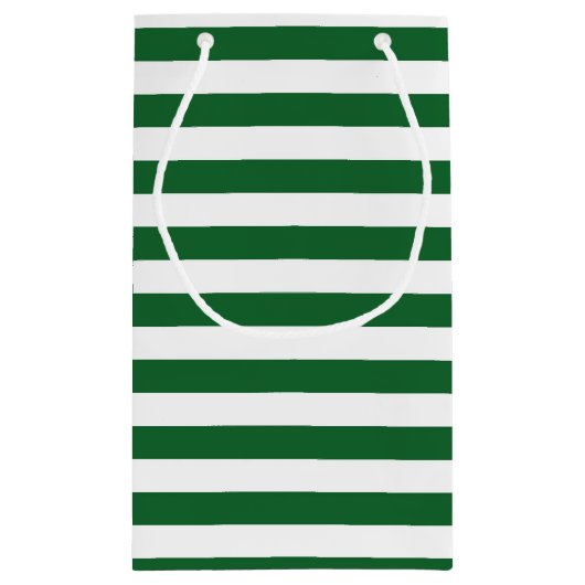 Grün und Weiß Stripes Geschenk-Tasche Kleine Geschenktüte (Rückseite)