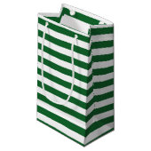 Grün und Weiß Stripes Geschenk-Tasche Kleine Geschenktüte (Vorderseite Schrägansicht)