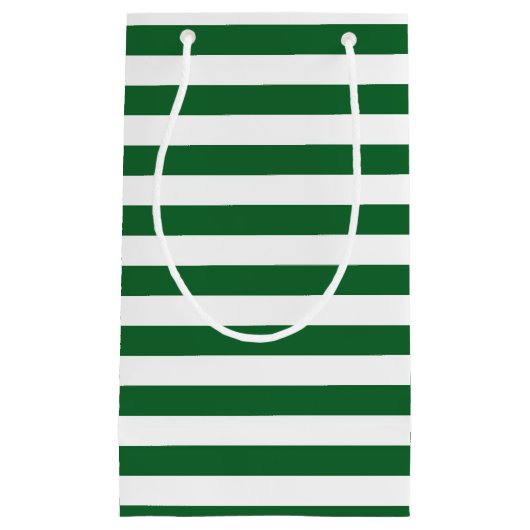 Grün und Weiß Stripes Geschenk-Tasche Kleine Geschenktüte (Vorderseite)