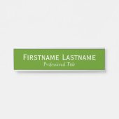 Grün und Weiß und Berufliche Bezeichnung Türschild (Vorderseite )