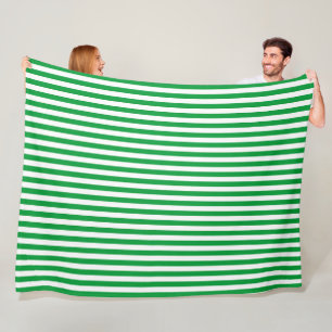 Grün und Weiß Vintage dünne Streifen Fleecedecke