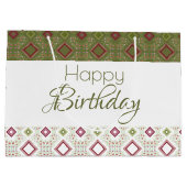 Grün und Weiß von Olivenöl Große Geschenktüte (Rückseite)