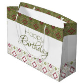 Grün und Weiß von Olivenöl Große Geschenktüte (Rückseite Schrägansicht)