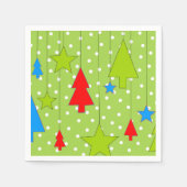 Grün und Weiß Weihnachtsbaum Serviette (Vorderseite)