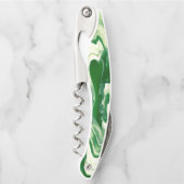 Grün und Weiß wirbelig Kellnermesser (Vorderseite)