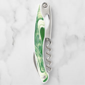 Grün und Weiß wirbelig Kellnermesser (Rückseite)