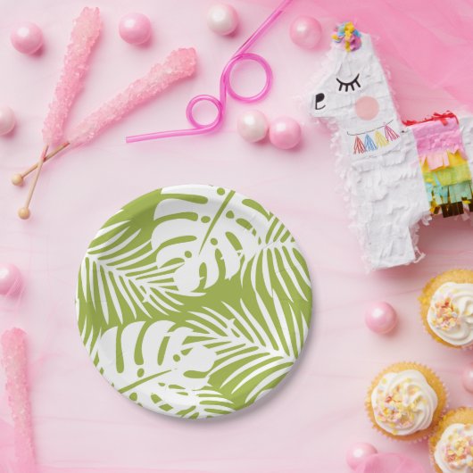 Grün- und Weißbuch Pappteller (Party)