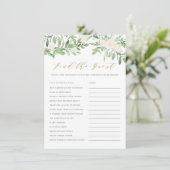 Grün und Weiße Blume Finden Sie das Gast-Spiel Begleitkarte (Stehend Vorderseite)