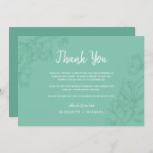 Grün- und Weiße Blumenhochzeit Dankeschön Karte (Vorne/Hinten)