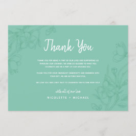 Grün- und Weiße Blumenhochzeit Dankeschön Karte