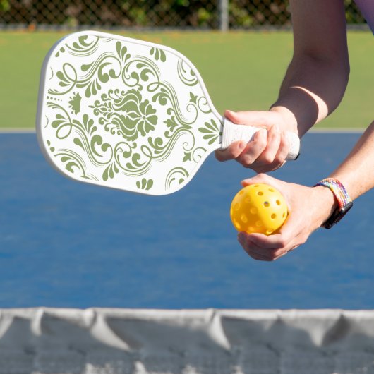 Grün und Weiße Damaskus Pickleball Schläger (InSitu)
