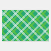 GRÜN- UND WEISSTÖNE IRISCHE MUSTER GESCHENKPAPIER SET (Vorderseite 2)
