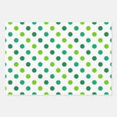 GRÜN- UND WEISSTÖNE IRISCHE MUSTER GESCHENKPAPIER SET (Vorderseite)