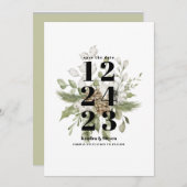 Grün- und Weißwinterwald Bouquet | Einladung (Vorne/Hinten)